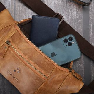 Túi Đeo Chéo Bụng DAVANTI Da Bò Thật Cao Cấp Thời Trang DB285