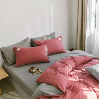 Bộ chăn ga gối cotton tici dành cho homestay, khách Sạn, căn hộ dịch vụ mới nhất Nhập Khẩu Cao Cấp Mềm Mịn CÓ VỎ CHĂN - KiMi Decor 03