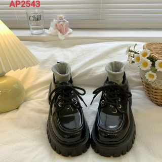 Giày Boots Nữ Da Mềm Buộc Dây Cổ Ngắn Hàng Loại Đẹp