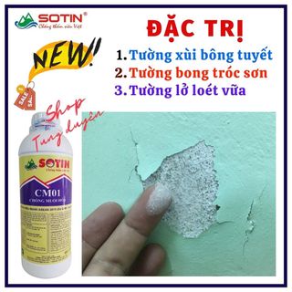 Lọ 1 lits Chống muối hóa CM01 Sotin cao cấp, vật liệu xử lý tường xùi bông tuyết bong tróc sơn hiệu quả giá sỉ