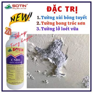 Lọ 1 lits Chống muối hóa CM01 Sotin cao cấp, vật liệu xử lý tường xùi bông tuyết bong tróc sơn hiệu quả