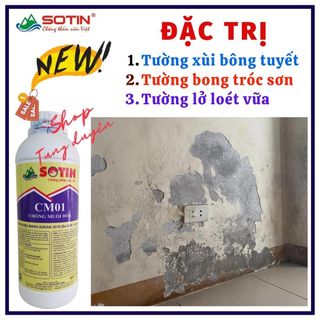Lọ 1 lits Chống muối hóa CM01 Sotin cao cấp, vật liệu xử lý tường xùi bông tuyết bong tróc sơn hiệu quả