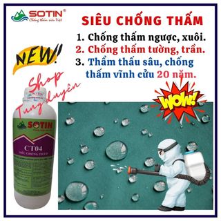 Siêu chống thấm CT04 Sotin cao cấp, chống thấm tường, trần nhà thuận ngược hiệu quả, độ bền trên 20 năm (Lọ 1 lít) giá sỉ