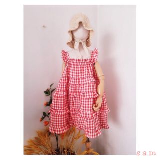 Đầm bé gái - Họa tiết caro 4 tầng xinh xắn.