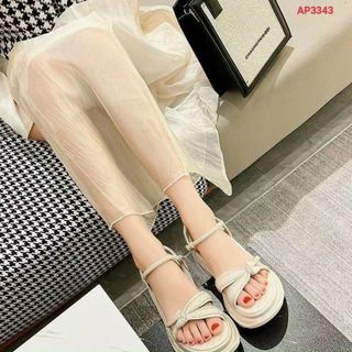 Sandal nữ đế bánh mì quai chéo xoắn đẹp