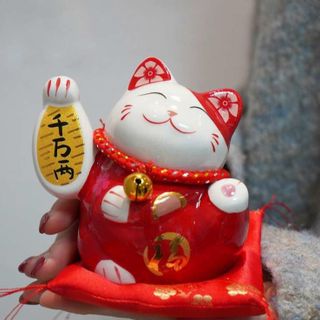 Mèo Thần Tài Để Bàn Kèm Đệm Lót