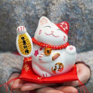 Mèo Thần Tài Để Bàn Kèm Đệm Lót