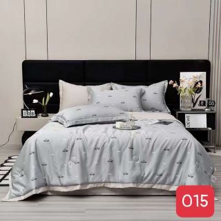 Bộ Chăn Ga Gối Lụa Thái, mềm chần bông sẵn