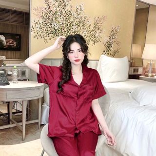 Bộ pijama Lụa Xước trơn màu đủ màu đủ size