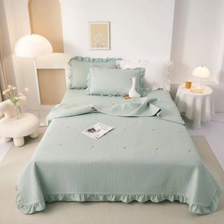 Bộ Chăn Ga Cotton Đũi Trần Tăm