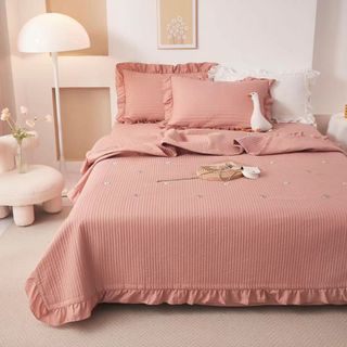 Bộ Chăn Ga Cotton Đũi Trần Tăm