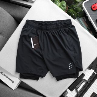 Quần đùi nam logo xi giãn runing 2 lớp.Lớp lưới bên trong mềm thoáng mát Siêu Đẹp Giá Sỉ