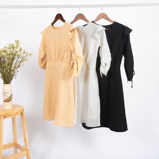 Chiếc Váy Đầm tay dây rút cạp cao Golden Bamboo Fashion dáng nàng thơ chất liệu linen thích hợp đi dã ngoại, party