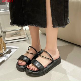 Sandal nữ quai ngang phối quai xích đẹp