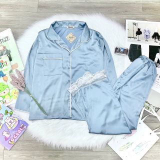 Đồ bộ pizama lụa latin phối ren sang chảnh
