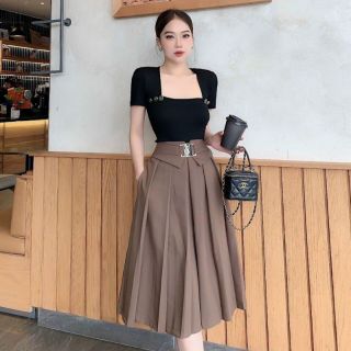 Chân Váy Xòe Xếp Ly Chất Biên Nhật Dày Cao Cấp