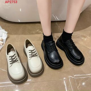 Giày lười nữ buộc dây da mềm đẹp