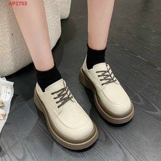 Giày lười nữ buộc dây da mềm đẹp