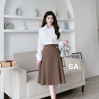 Chân Váy xòe Cạp Cao xếp Ly Chất Biên Nhật