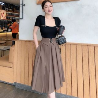 Chân Váy Xòe Xếp Ly Chất Biên Nhật Dày Cao Cấp