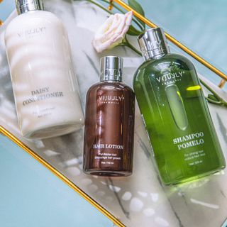 Combo VIJULLY 3 In 1 Gồm (Dầu Gội Bưởi, Dầu Xã, Tinh Dầu Bưởi) Giúp Cải Thiện Các Vấn Đề Tóc Rụng Xơ