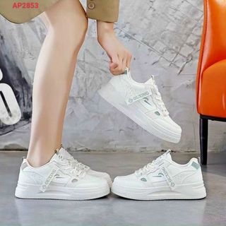 Giày thể thao nữ chất da mềm trắng êm chân