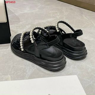 Sandal nữ quai nhún chéo phối ngoc trái đẹp