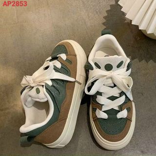 Giày thể thao nữ chất da mềm phối màu đẹp AP28