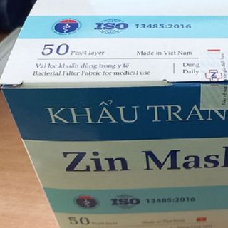 Khẩu trang y tế Zin Mask 4 lớp kháng khuẩn (50 cái/hộp) giá sỉ
