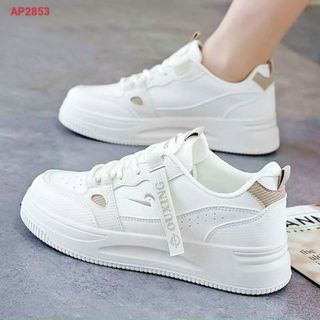 Giày thể thao nữ màu trắng da mềm đẹp AP28