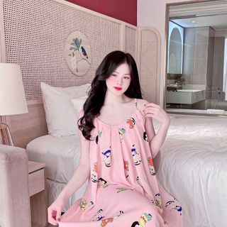 Đầm 2 dây Lụa mango form rộng rãi  ( Váy ngủ lụa cao cấp ) Loại 1  nhiều mẫu mã