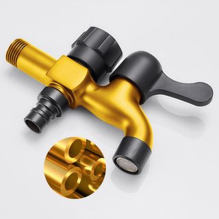 Vòi tường 1 đầu vào 2 đầu ra, có chức năng kép vừa vòi xả chậu vừa cấp nước vào các vật dụng khác
