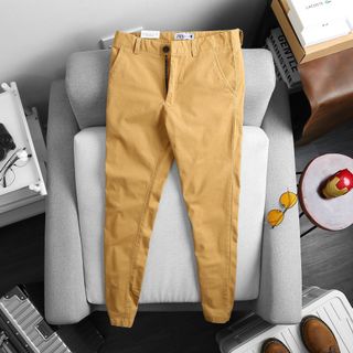 Quần dài kaki nam form slim fit vải dày dặn, mịn, co giãn và mát mẫu mới 2023