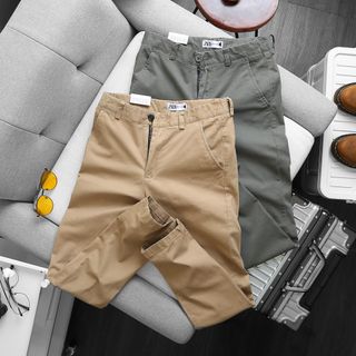 Quần dài kaki nam form slim fit vải dày dặn, mịn, co giãn và mát mẫu mới 2023