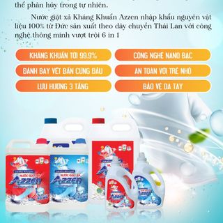Nước giặt xả Azzen đậm đặc hương hoa cỏ 10kg