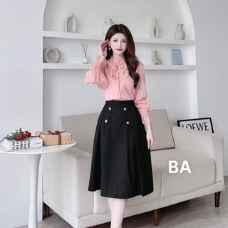 Chân váy xòe xếp ly công sở kiểu