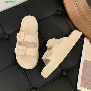 Dép nữ 2 quai ngang phối khóa vuông đẹp
