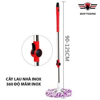 Cây lau nhà 360 độ Thái Lan inox cao cấp nhiều màu kèm bông lau nhà