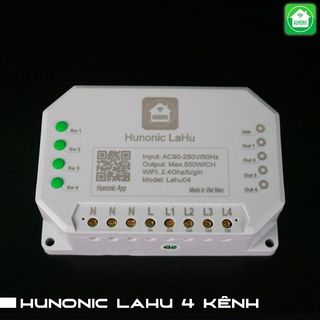 Công Tắc Thông Minh Hunonic LaHu 4 Kênh (500W/1kênh)