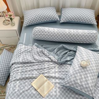 Bộ chăn ga cotton đũi Hàn Quốc