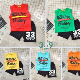 Bộ sát nách be trai cotton