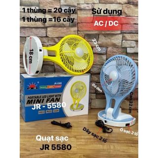 Quạt tích điện mini fan 2 in1 JR-5580 chuẩn mẫu