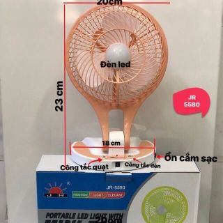 Quạt tích điện mini fan 2 in1 JR-5580 chuẩn mẫu giá sỉ