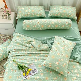 Bộ chăn ga cotton đũi Hàn