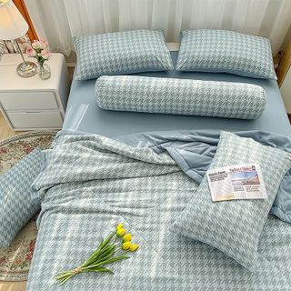 Bộ chăn ga cotton đũi Hàn