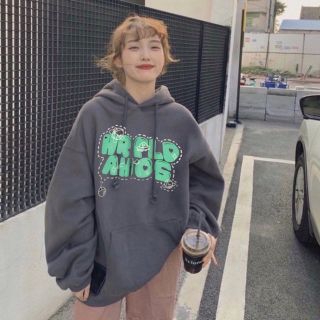 Áo Hoodie Nữ In Chữ Nổi HRPLD Form Rộng Nam nữ mặc
