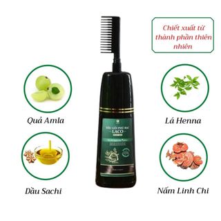 Dầu Gội Phủ Bạc Laco Black Hair 200ml - Giúp Tóc Đen Tự Nhiên Sau 9 Phút Tại Nhà