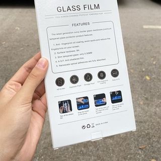 Kính Cường Lực Iphone Tự Dán Tự Hút Bụi - Có Khung Tự Dán - Có Màng Bảo Vệ Loa Bán buôn- bán sỉ