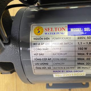 Máy bơm nước tự động bình áp Selton SEL-150AE