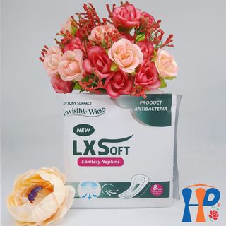 Băng vệ sinh ban ngày cánh ẩn Bạc Hà Mát Lạnh LXSoft Fresh Ice Cool Cottony Day Invisible Wings Surface Sanitary Napkins 8M (thoáng khí, siêu thấm hút) Hani Peni